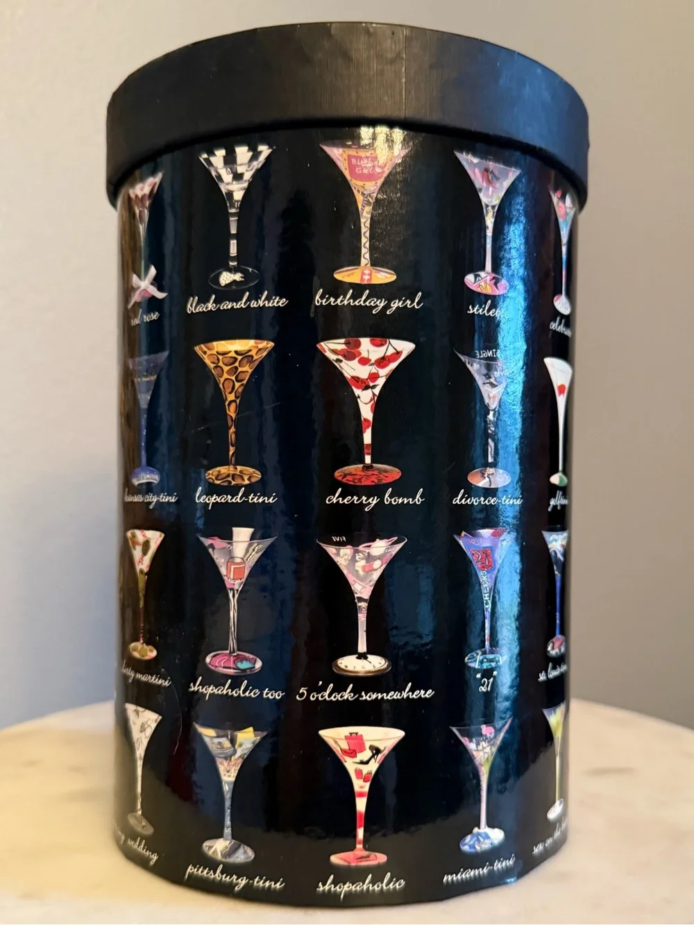 Vintage Lolita 'Birthday Cake' Hand-Painted Martini Glass